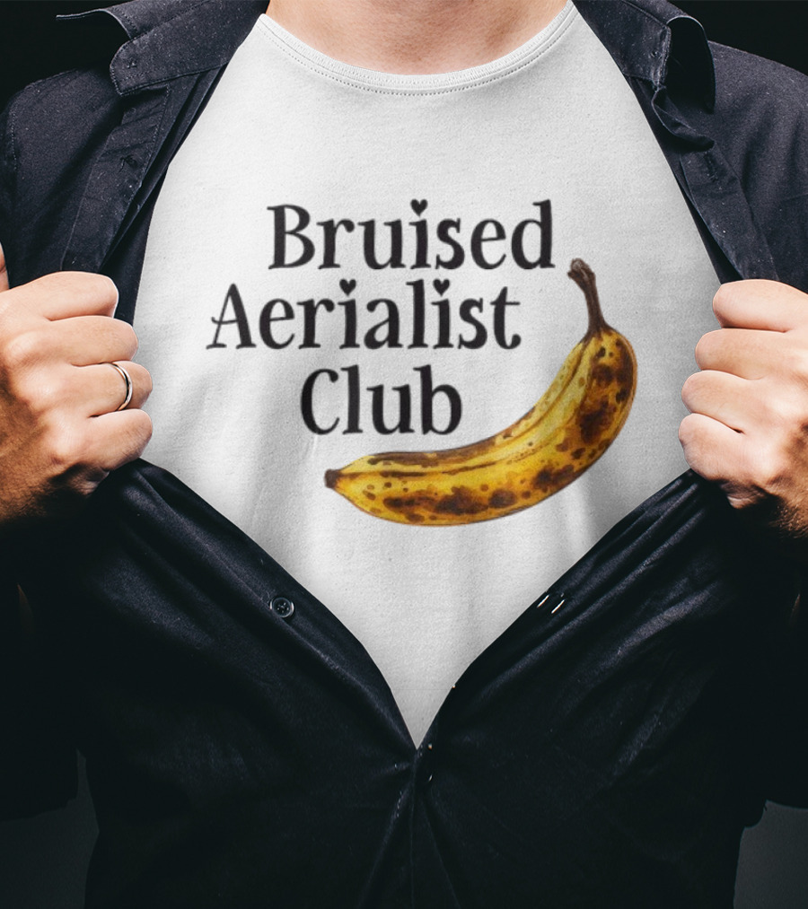 Bruised Aerialist Club Banana Funny Spotted Fruit Design T-Shirt