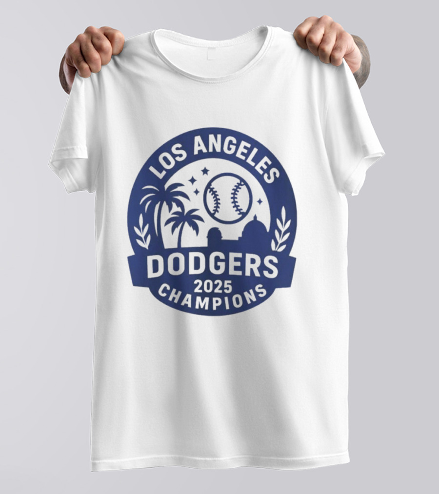 Los Angeles Dodgers 2025 Champions MLB Baseball Palme Stars Vintage Style T-Shirt