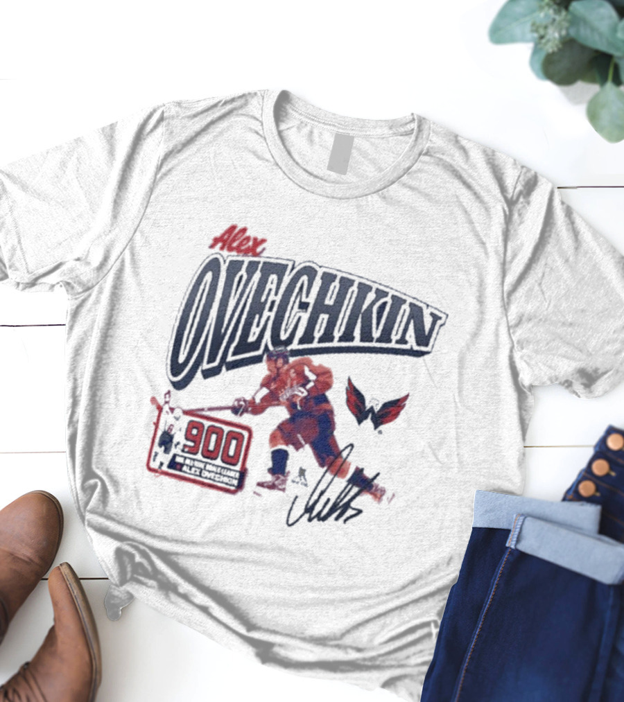 Alexander Ovechkin 900 Goals Legacy Signature Washington Capitals T-Shirt