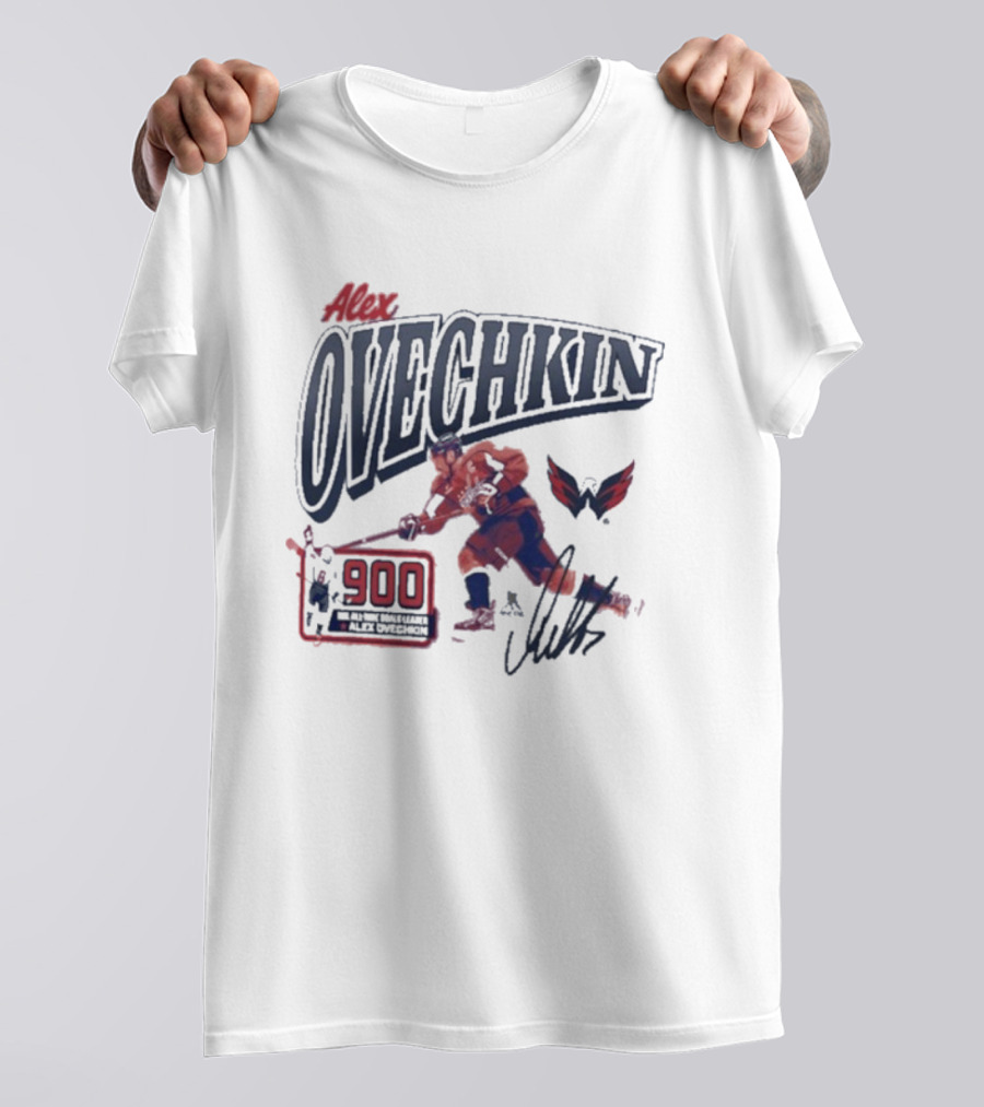 Alexander Ovechkin 900 Goals Legacy Signature Washington Capitals T-Shirt