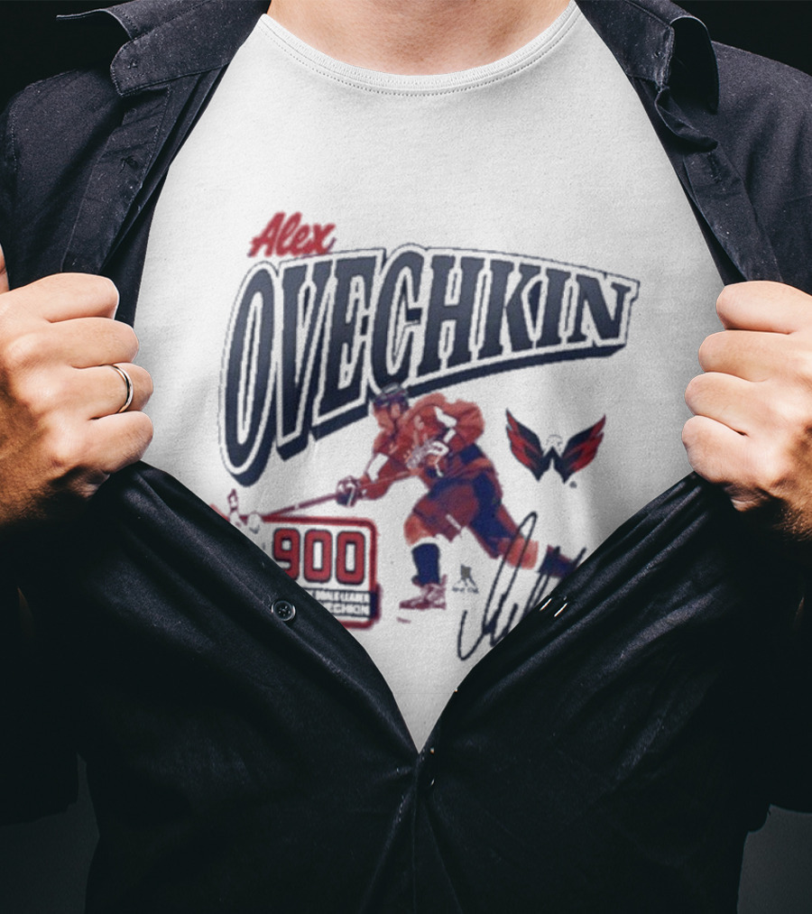 Alexander Ovechkin 900 Goals Legacy Signature Washington Capitals T-Shirt