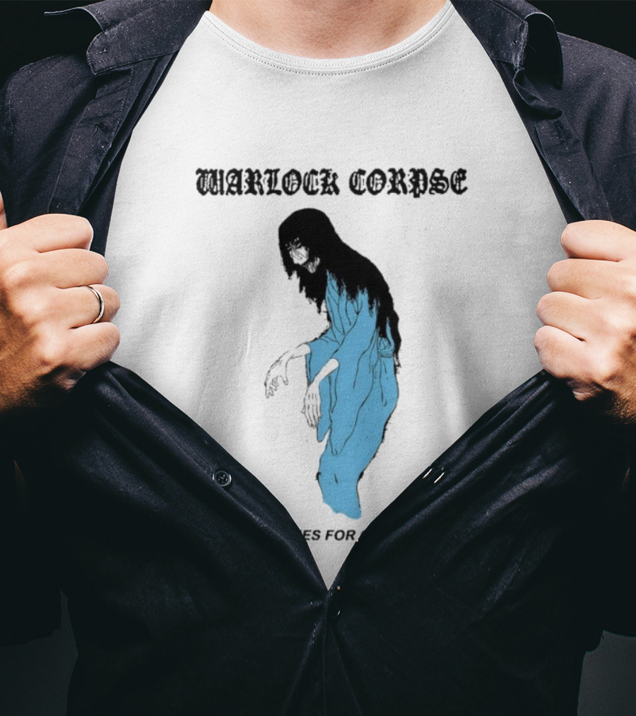 Warlock Corpse Melodies For Ghosts Eerie Blue Spirit Apparition T-Shirt
