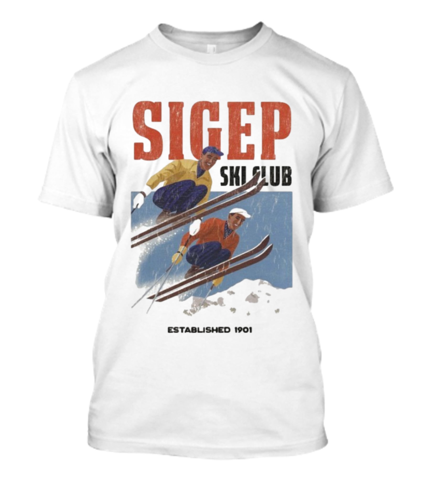 SIGEP Ski Club Est 1901 Sigma Phi Epsilon Retro Style T-Shirt