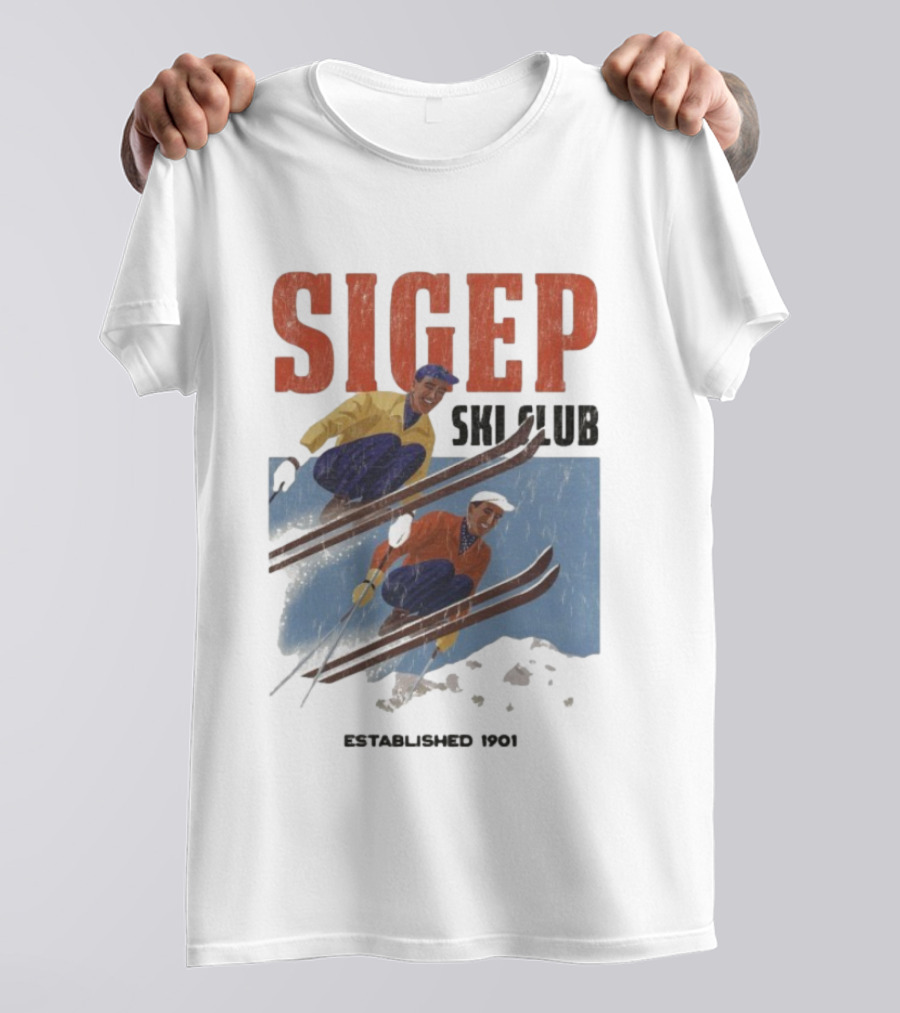SIGEP Ski Club Est 1901 Sigma Phi Epsilon Retro Style T-Shirt