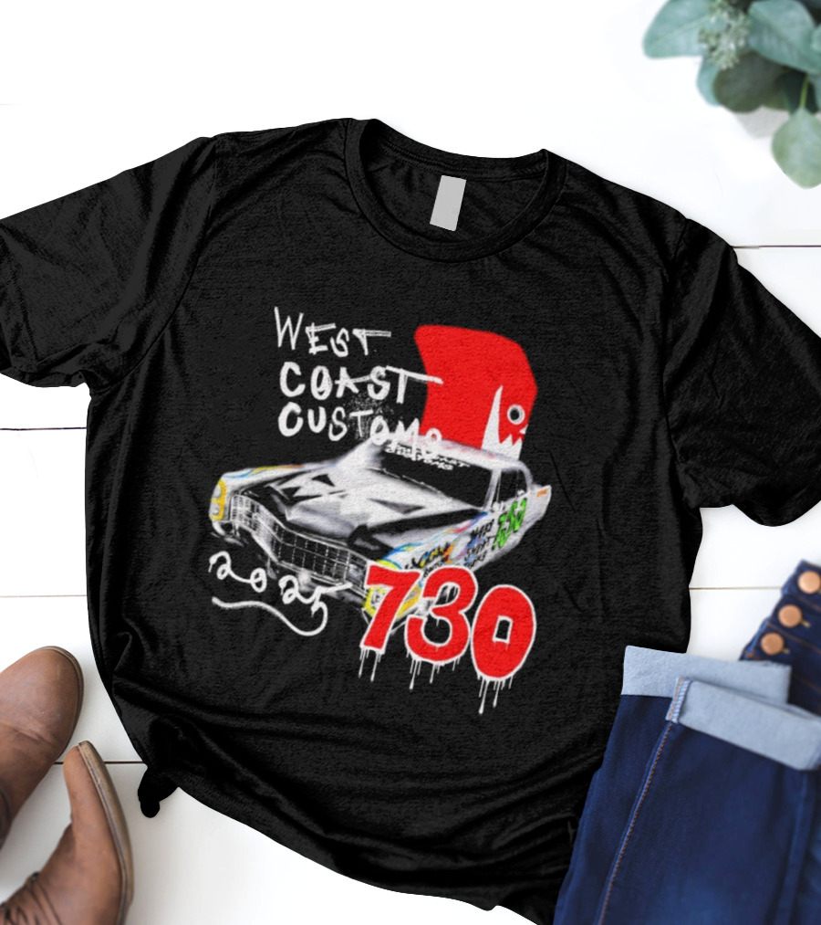 West Coast Customs 2025 Car With Red Shark Fin 730 T-Shirt