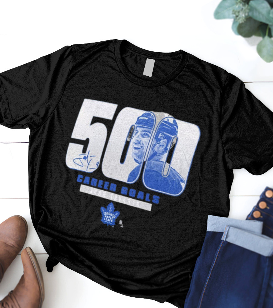 John Tavares Signed 500 Career Goals Toronto Maple Leafs T-Shirt
