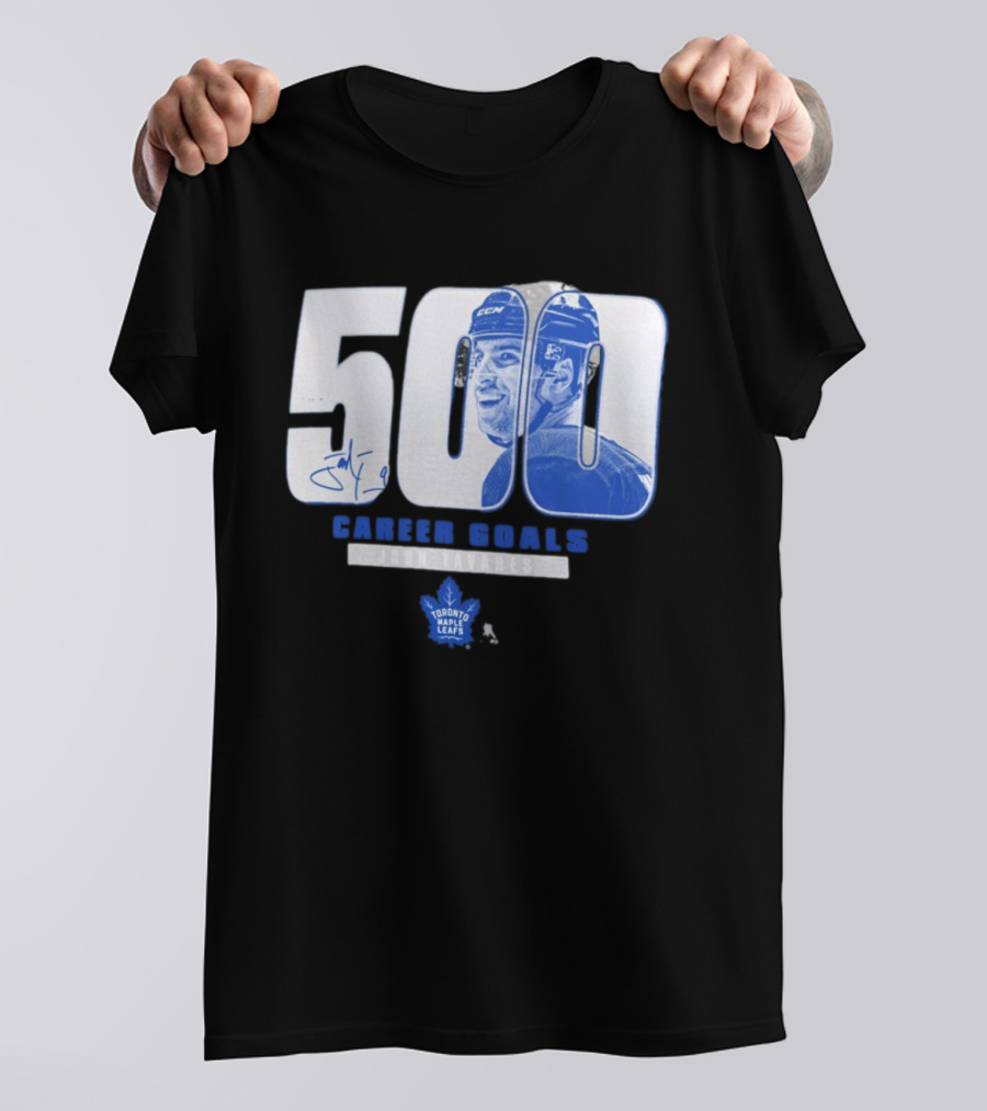John Tavares Signed 500 Career Goals Toronto Maple Leafs T-Shirt