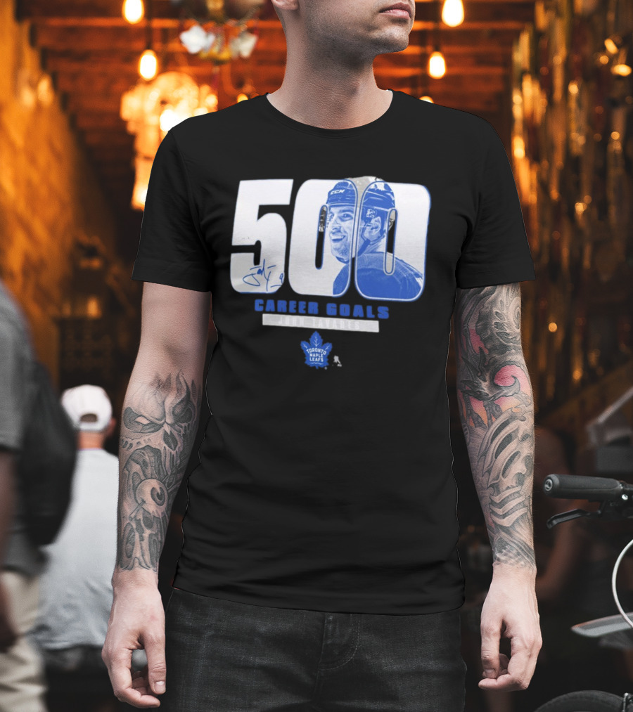 John Tavares Signed 500 Career Goals Toronto Maple Leafs T-Shirt