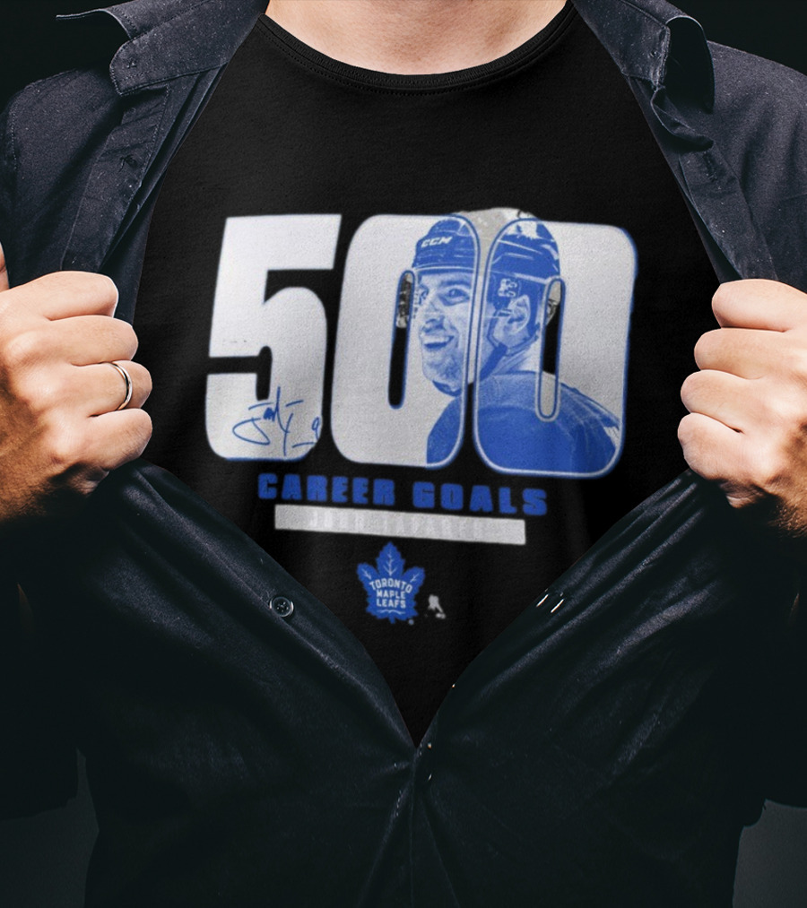 John Tavares Signed 500 Career Goals Toronto Maple Leafs T-Shirt