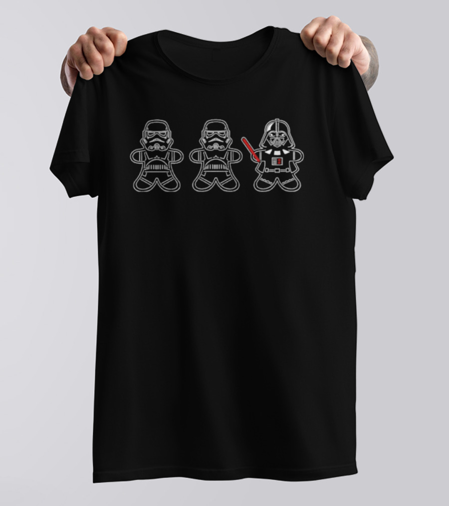 Merry Sithmas Gingerbread Stormtroopers Darth Vader Lightsaber Christmas T-Shirt