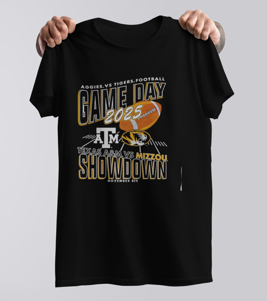 Aggies Vs Tigers Football Game Day 2025 Texas A&M Vs Mizzou Showdown November 8th T-Shirt