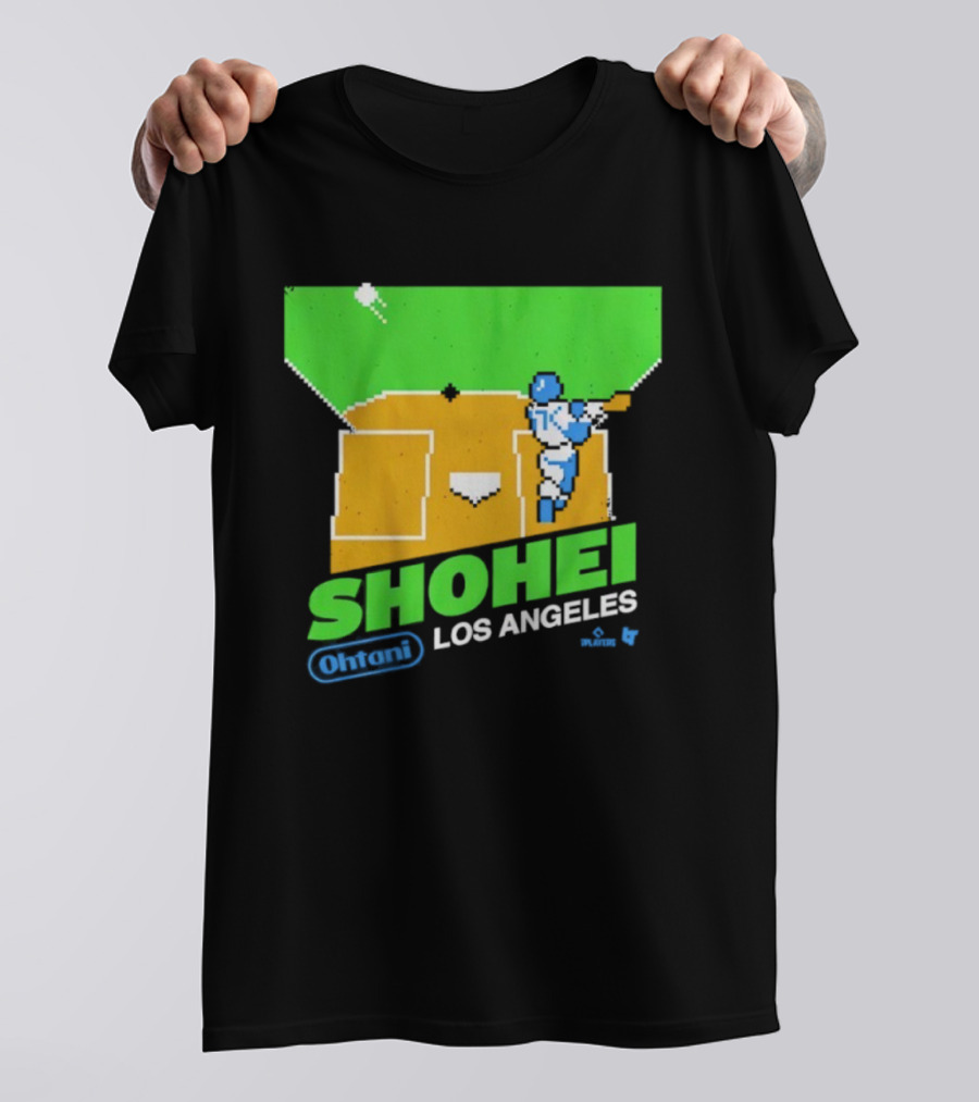 Shohei Ohtani Retro Los Angeles Pixel Art Baseball Game Style T-Shirt