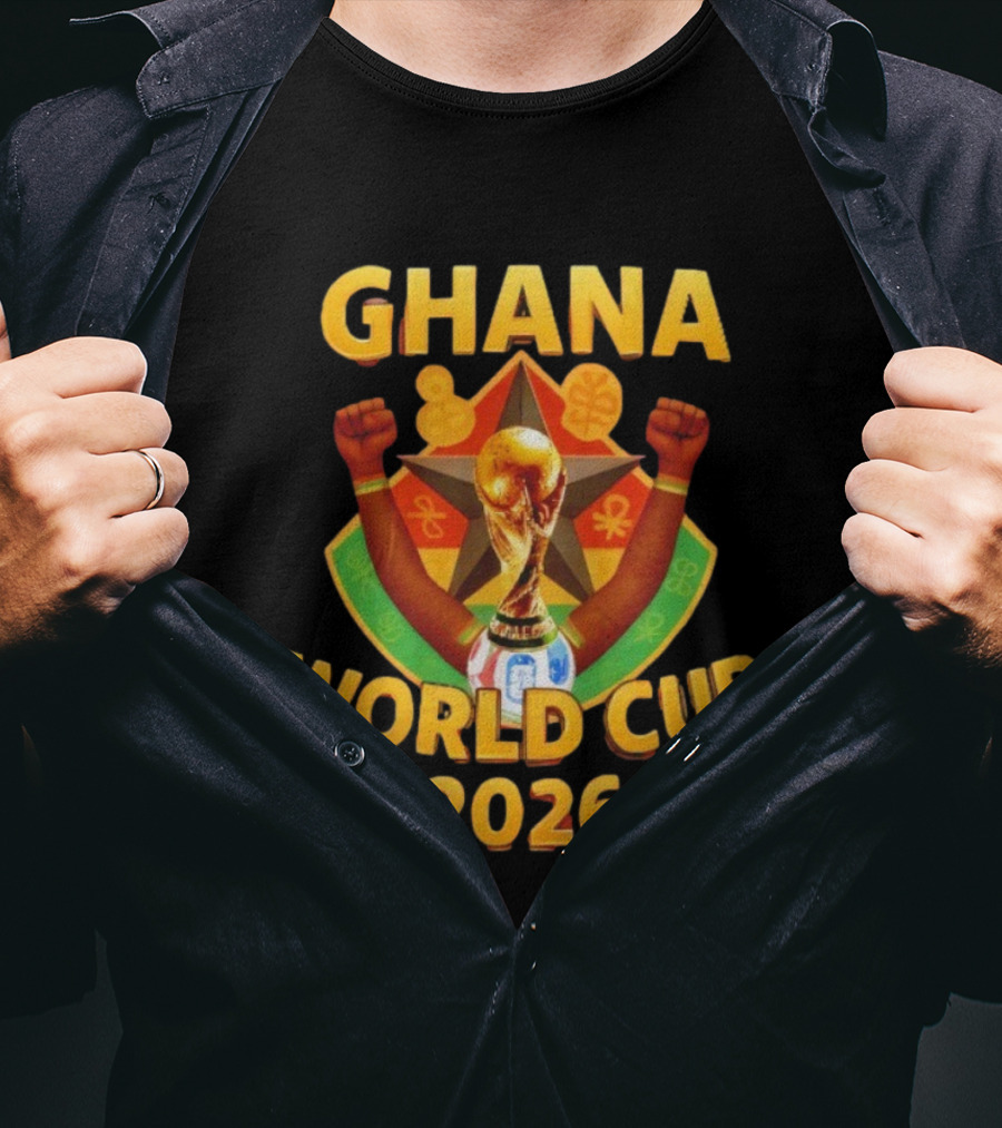 Ghana World Cup 2026 Soccer Trophy Celebration T-Shirt