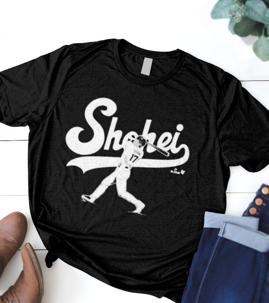 Shohei Ohtani Slugger Swing Baseball Player Action T-Shirt