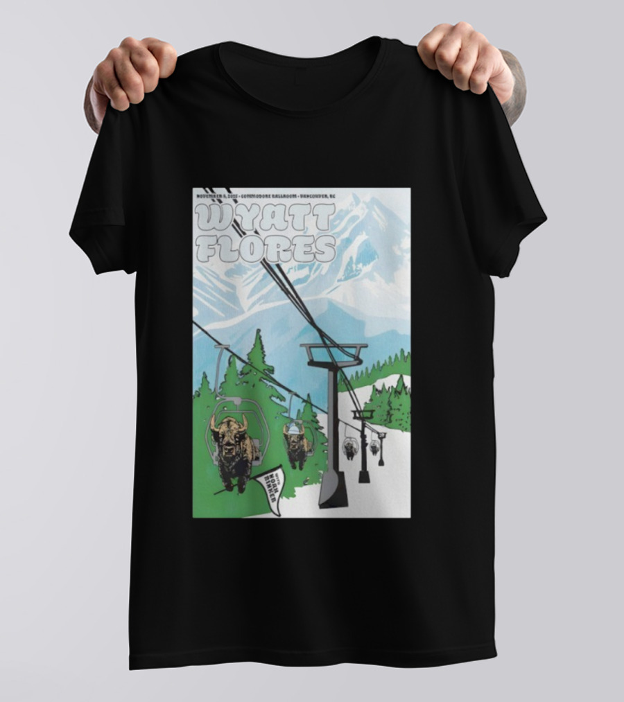 Wyatt Flores Nov 8 2025 Commodore Ballroom Vancouver BC Ski Lift Buffalo Artwork T-Shirt