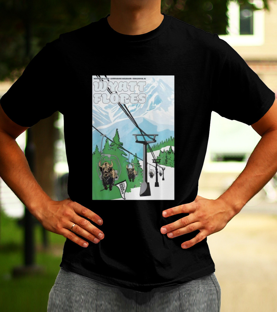 Wyatt Flores Nov 8 2025 Commodore Ballroom Vancouver BC Ski Lift Buffalo Artwork T-Shirt
