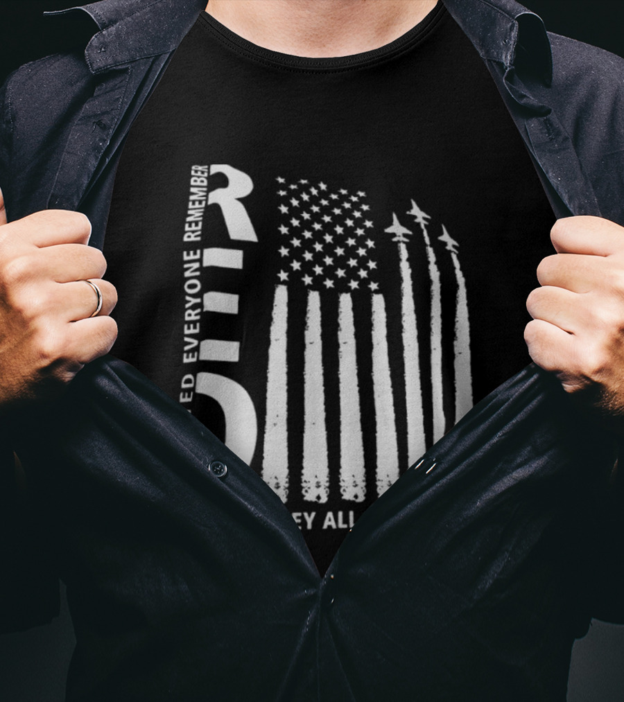 R.E.D. Friday Deployed Everyone Remember Until They All Come Home Flag Design With Jets T-Shirt