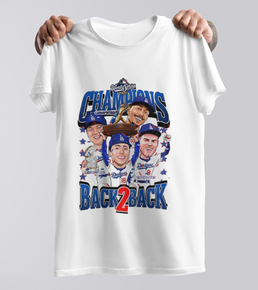 Los Angeles Dodgers World Series Champions Back 2 Back MLB Baseball 2025 T-Shirt