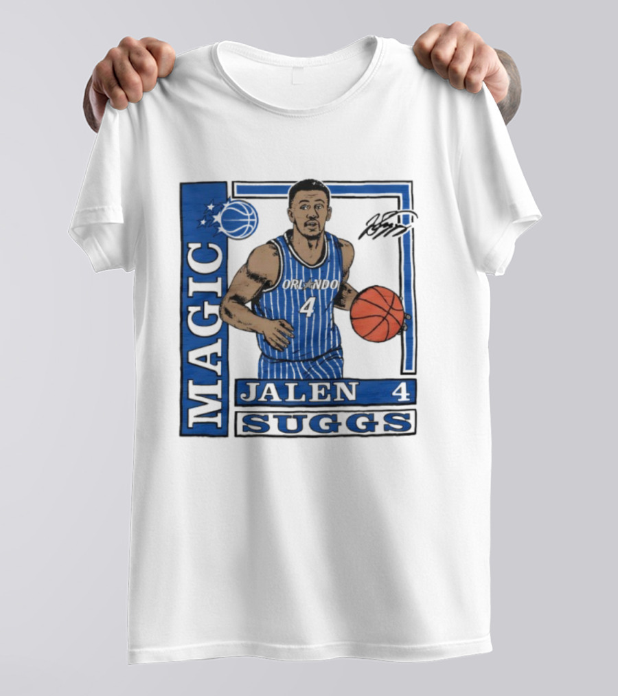 Orlando Magic Jalen Suggs Signature Wax Pack Basketball Player Number 4 T-Shirt