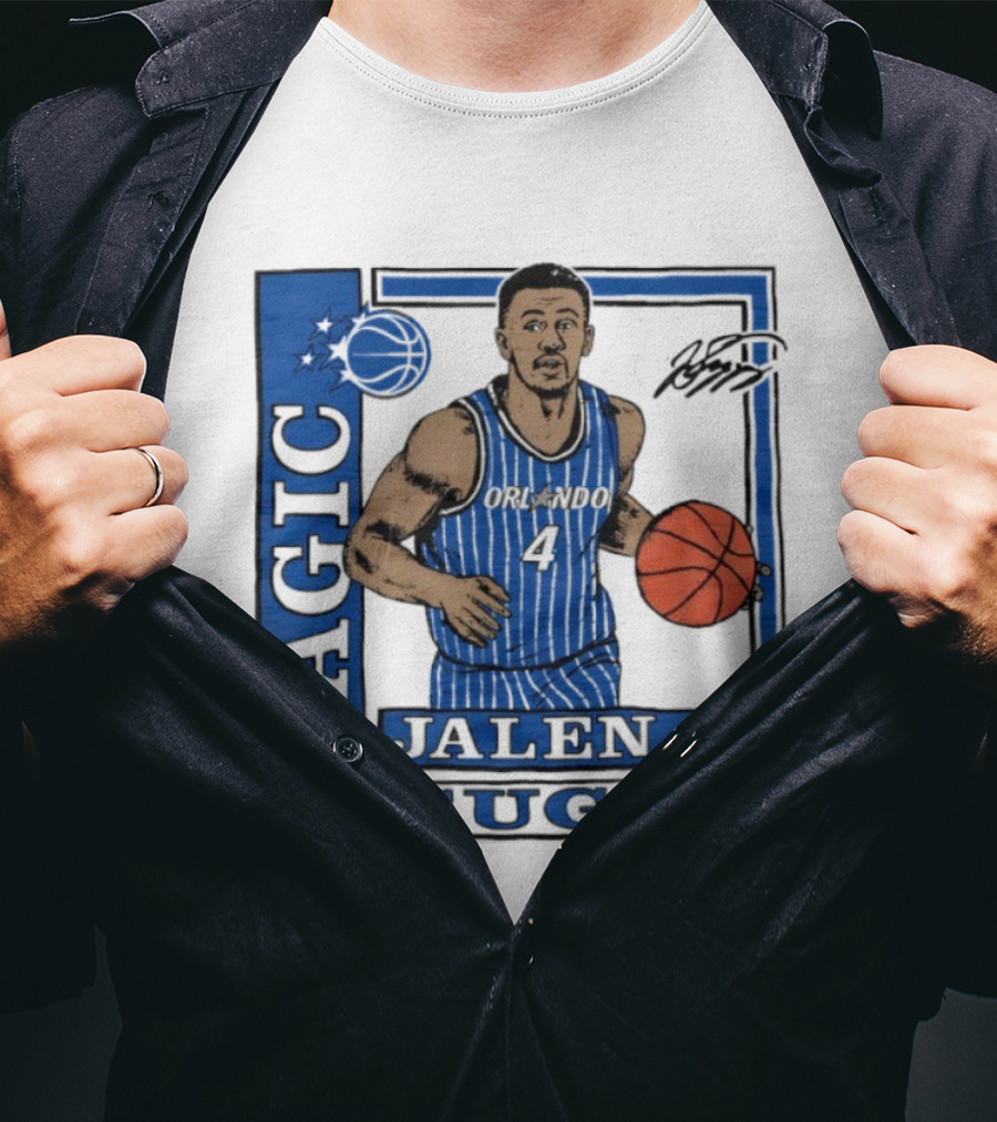 Orlando Magic Jalen Suggs Signature Wax Pack Basketball Player Number 4 T-Shirt