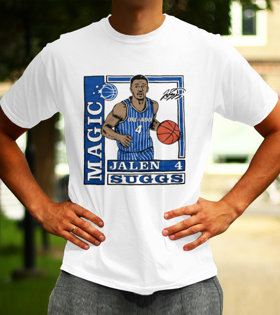 Orlando Magic Jalen Suggs Signature Wax Pack Basketball Player Number 4 T-Shirt