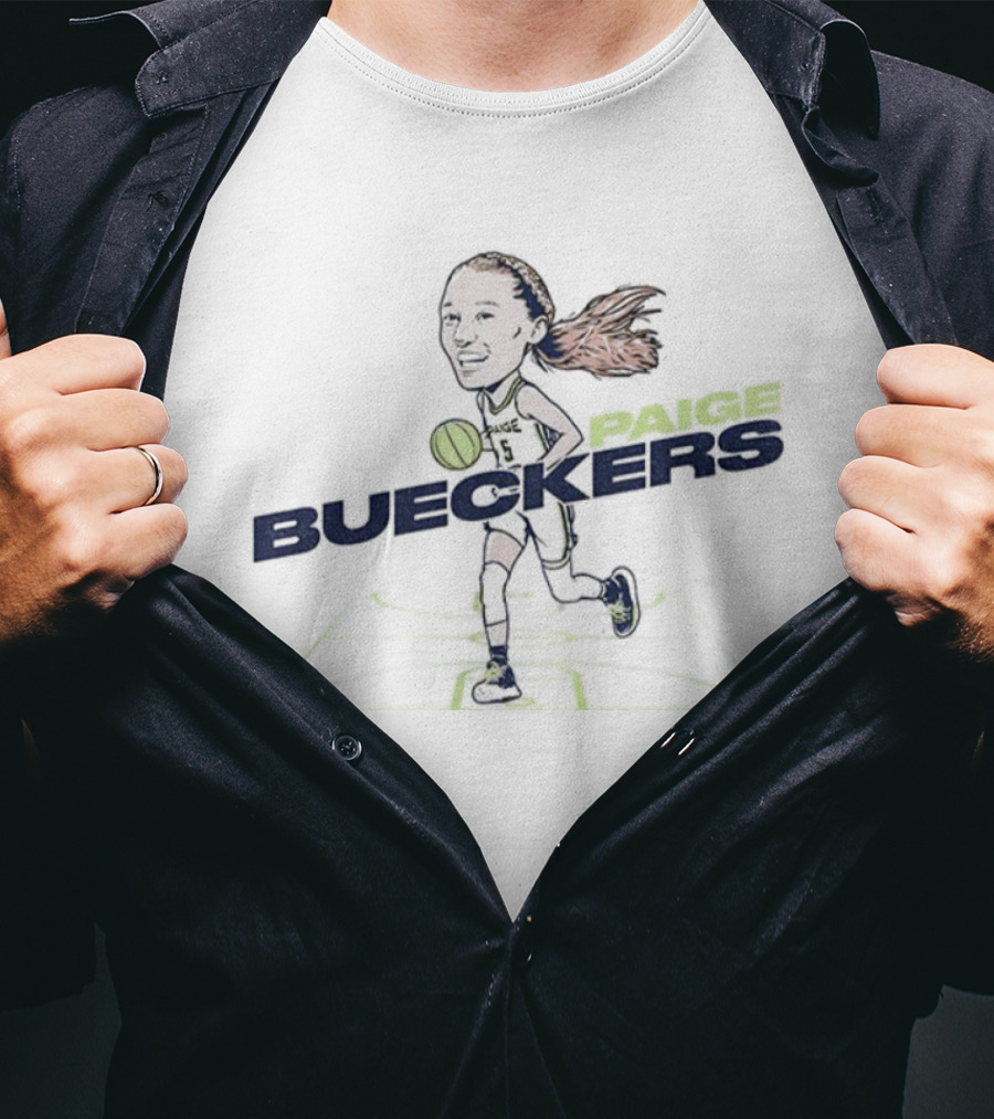 ```Paige Bueckers Cartoon Caricature Dallas Wings WNBA Basketball 2025``` T-Shirt