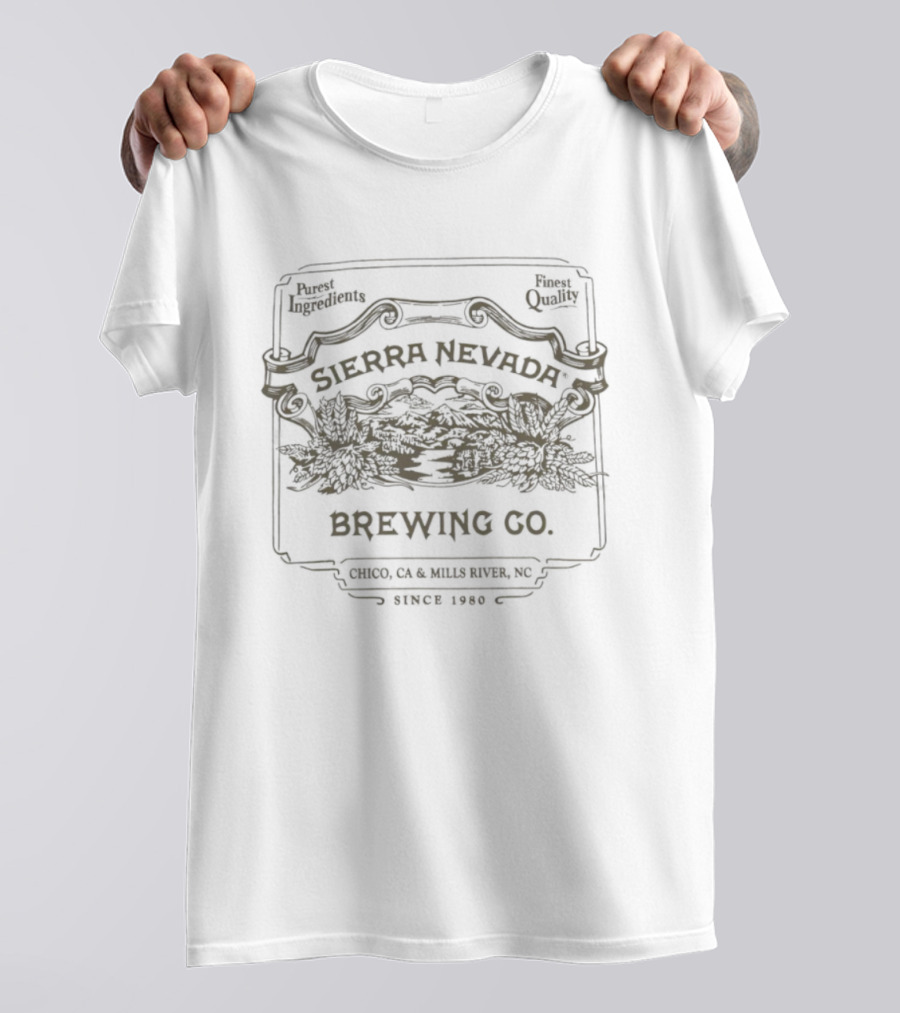 Sierra Nevada Brewing Co. Chico California Fresh Seal Quality Beer Estd 1980 T-Shirt