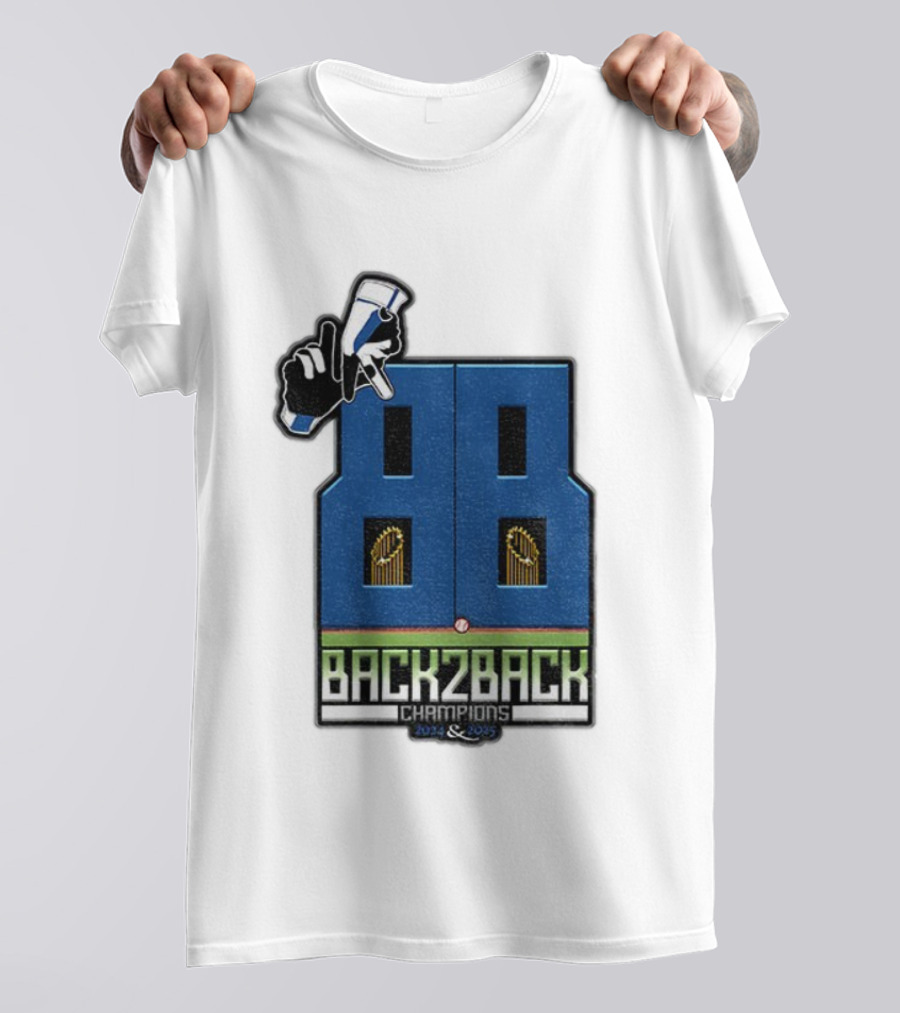 Back 2 Back Champions 2024 2025 MLB World Series Athlete Dodgers T-Shirt