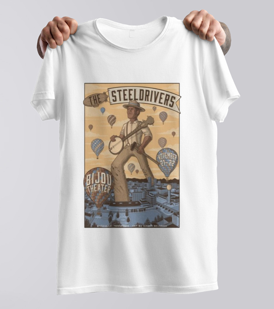 The SteelDrivers Bijou Theater Knoxville November 21-22 2025 Concert T-Shirt