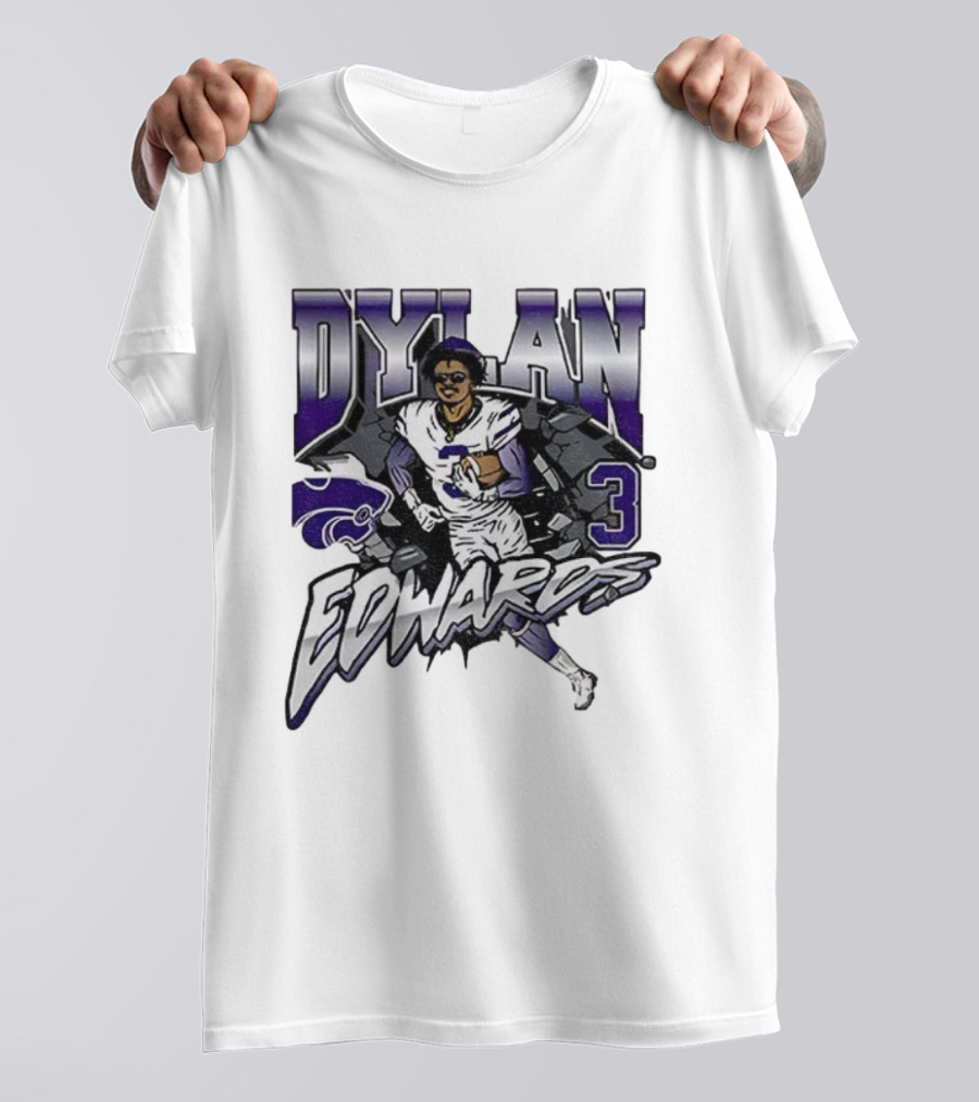 Dylan Edwards 3 Kansas State Wildcats Football NFL 2025 Vintage T-Shirt