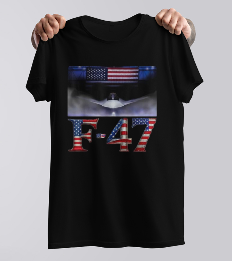 F-47 Fighter Jet American Flag Aircraft T-Shirt