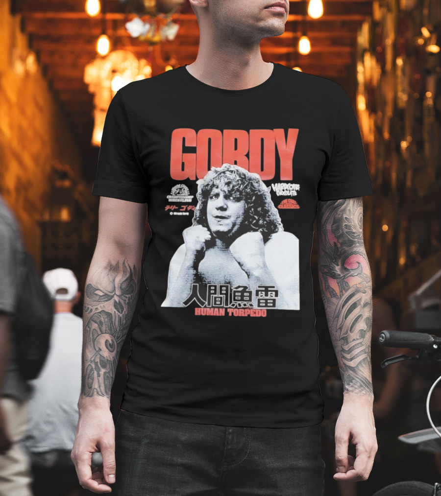 Gordy Human Torpedo Terry Championship Wrestling Hardcore Legend T-Shirt