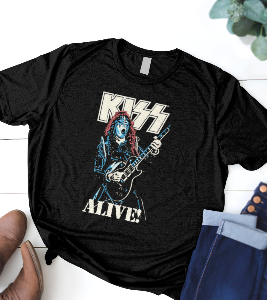KISS Alive Spaceman Guitarist Retro Style T-Shirt
