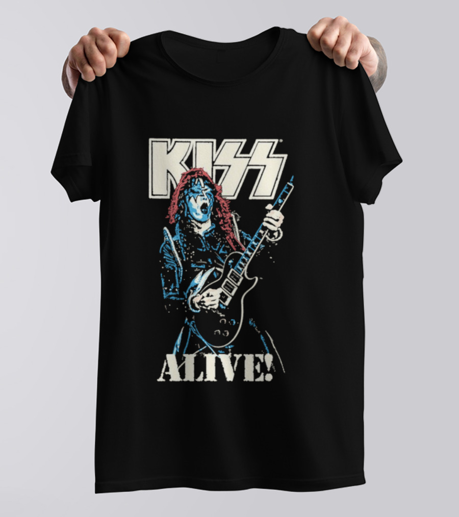 KISS Alive Spaceman Guitarist Retro Style T-Shirt