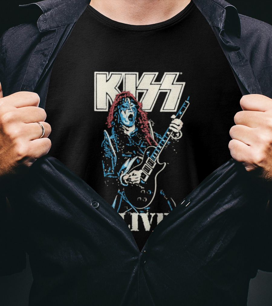 KISS Alive Spaceman Guitarist Retro Style T-Shirt
