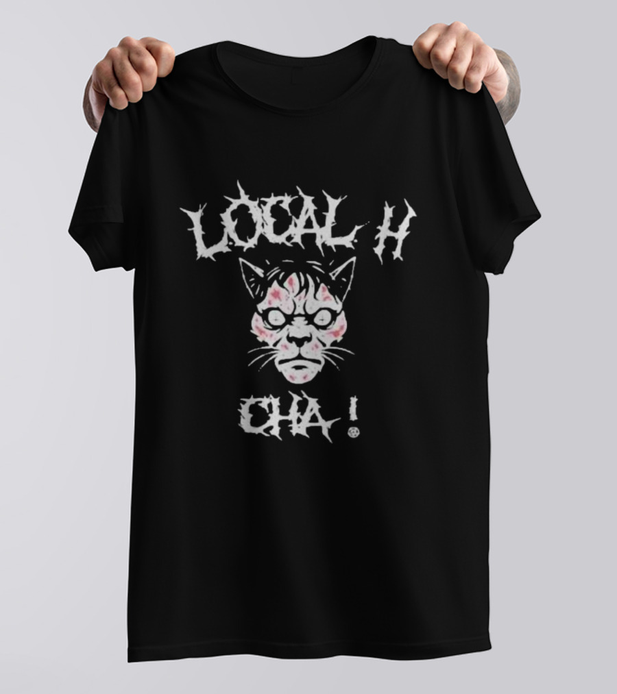 LOCAL H CHA Cat Face Design T-Shirt