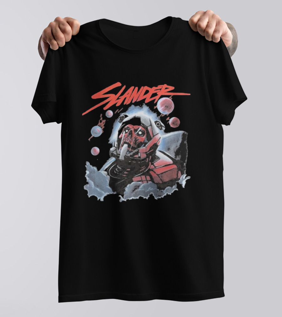 Slander Skull Bubbles Red Mech Style T-Shirt