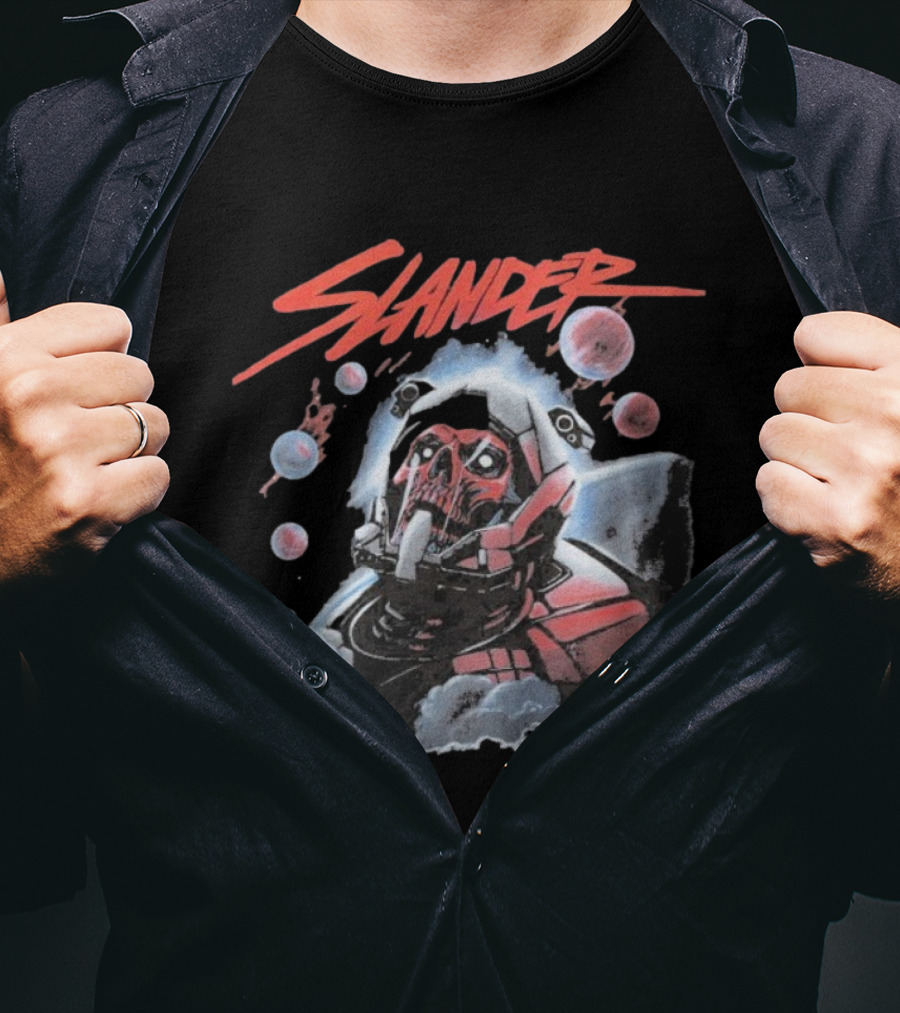 Slander Skull Bubbles Red Mech Style T-Shirt