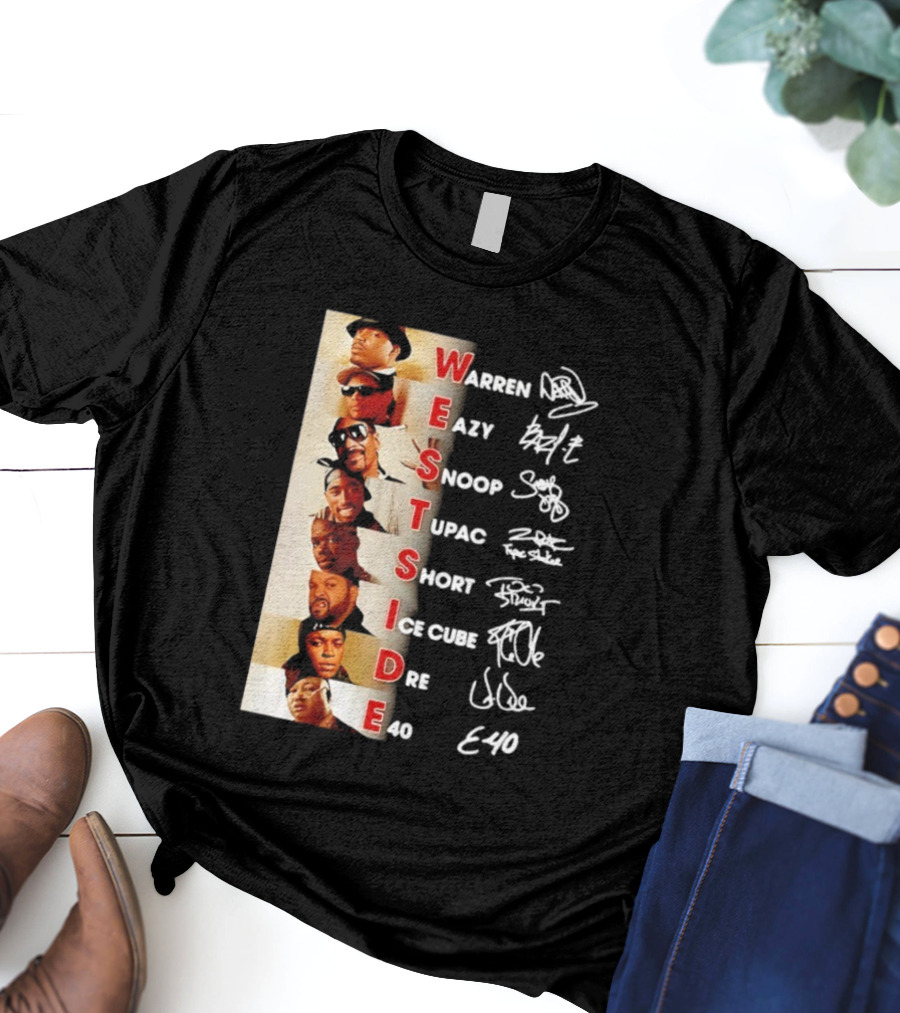 Westside Warren Eazy Snoop Tupac Short Ice Cube Dre E-40 Classic Signature T-Shirt