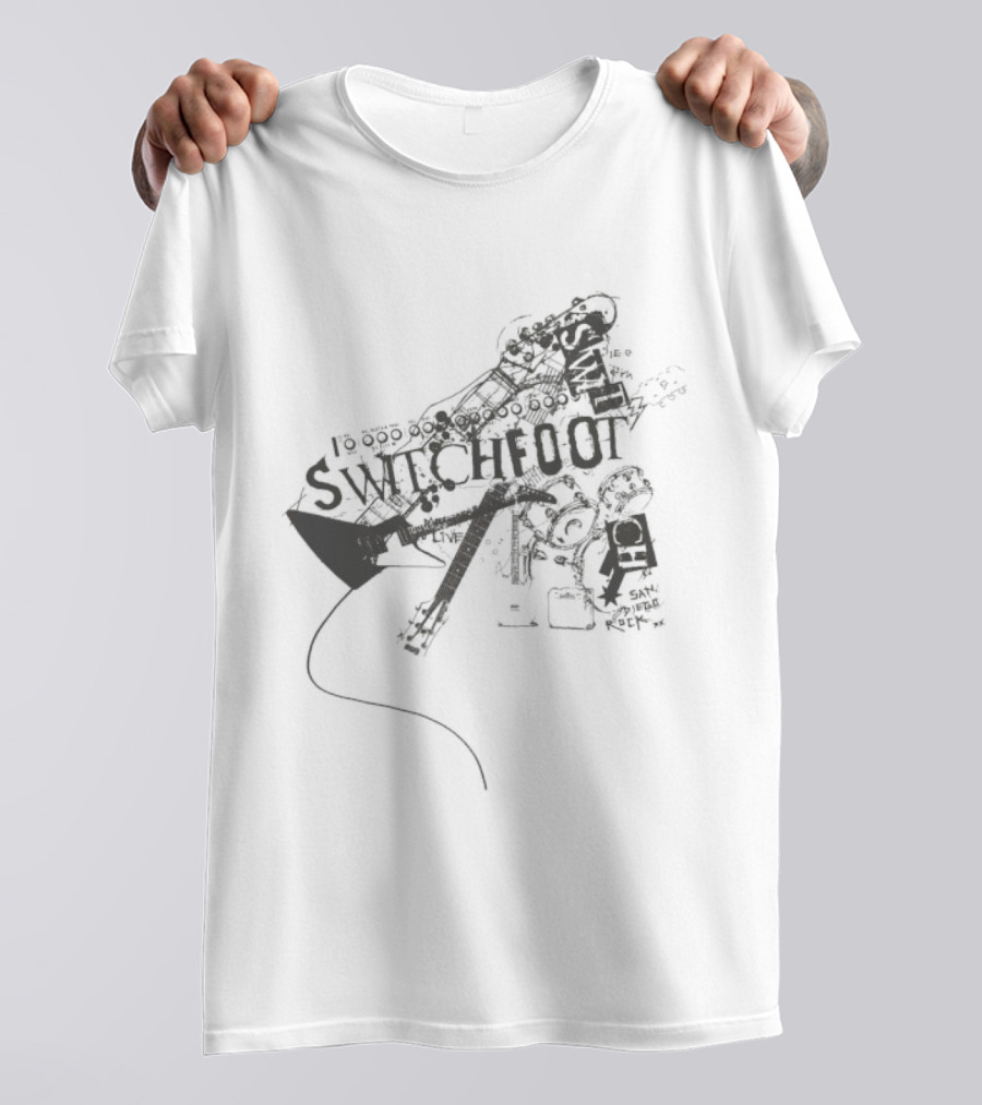 Switchfoot San Diego Rock Guitar Words Illustration T-Shirt