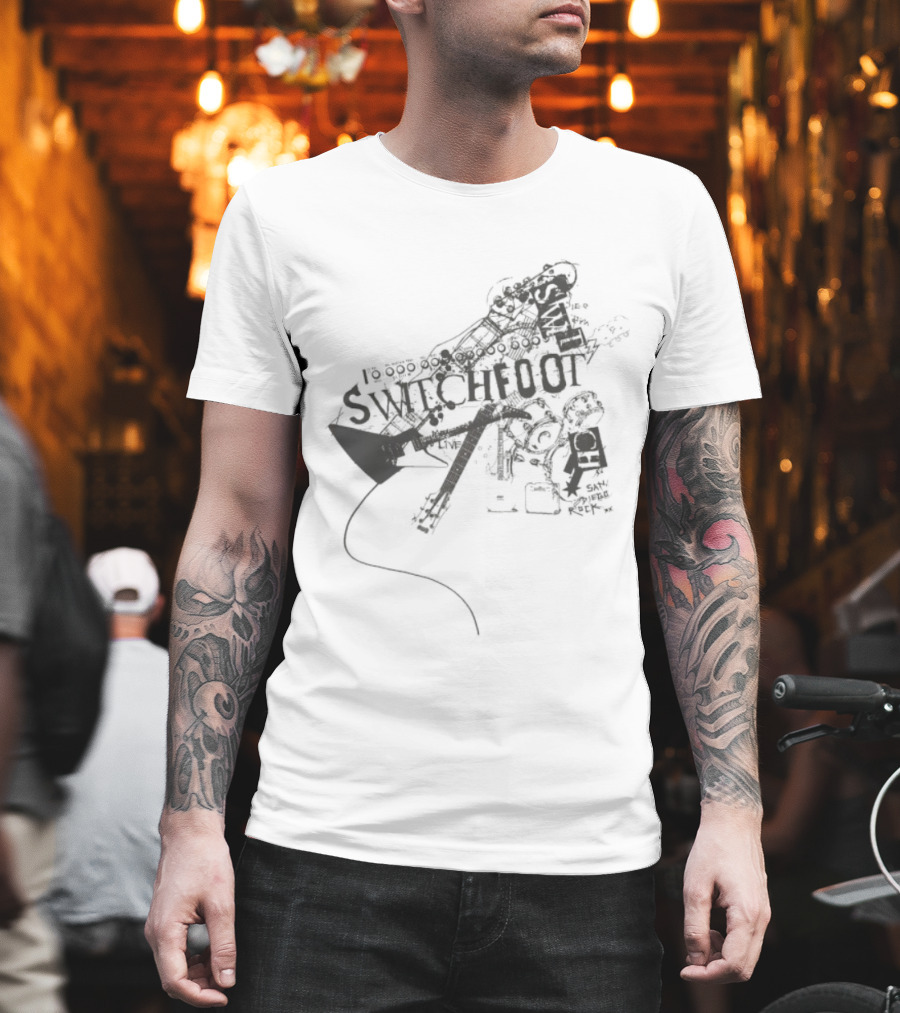 Switchfoot San Diego Rock Guitar Words Illustration T-Shirt