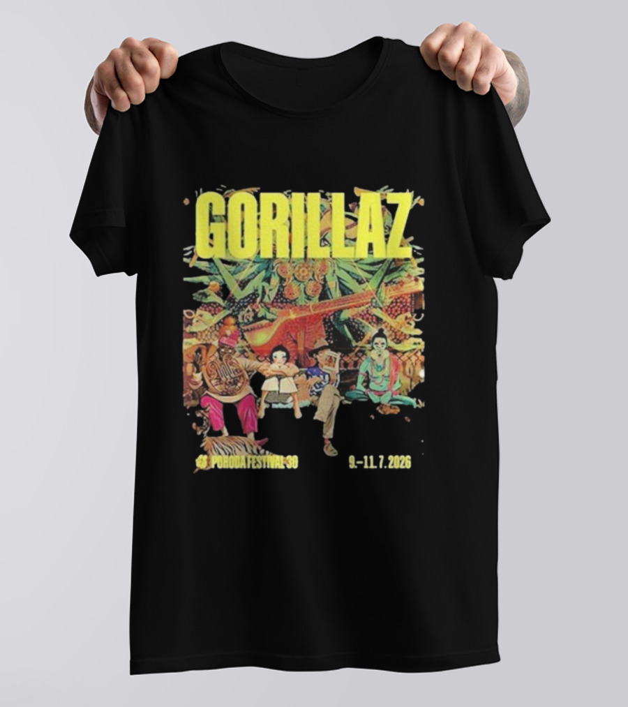 Gorillaz Pohoda Festival July 9-11 2026 Vibrant Music Artistry T-Shirt