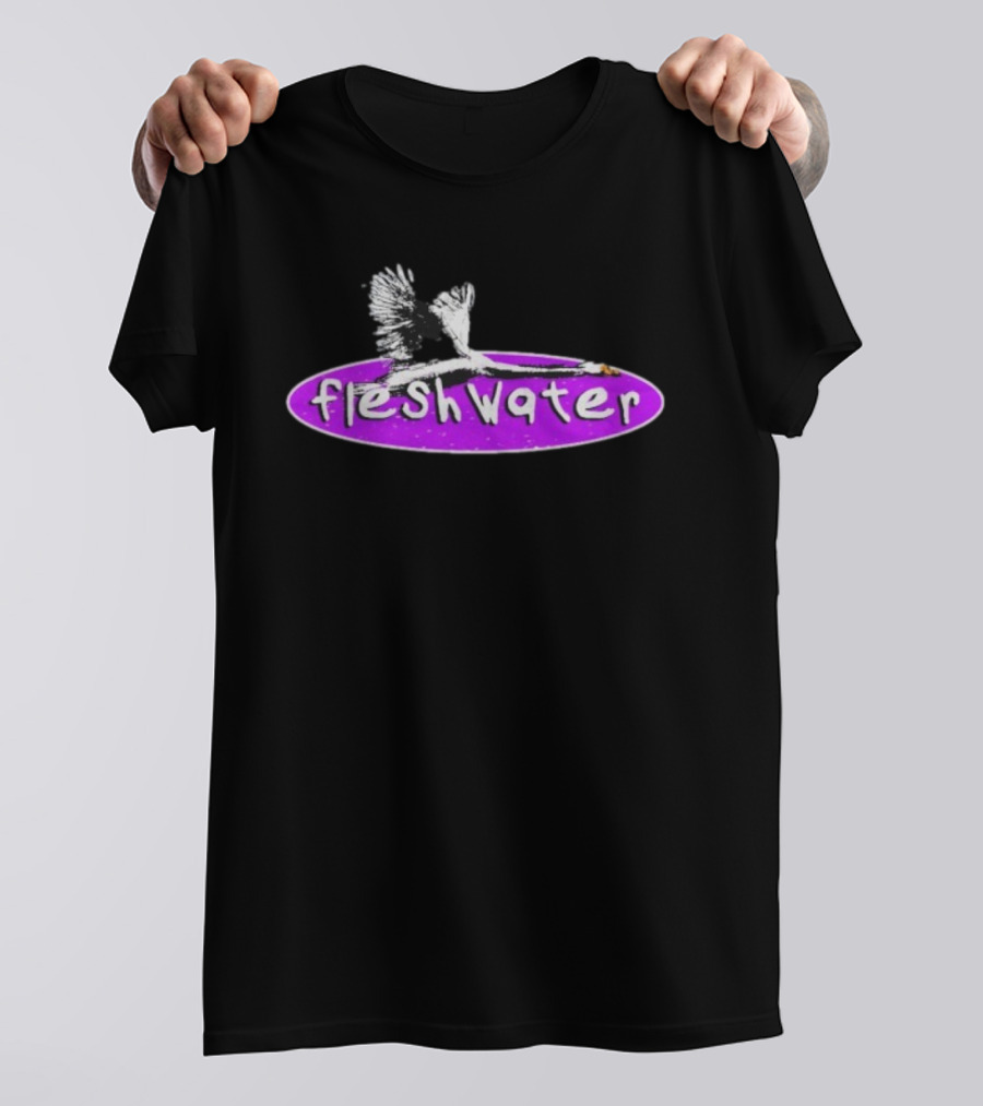 Fleshwater Swan Purple Oval Graphic T-Shirt