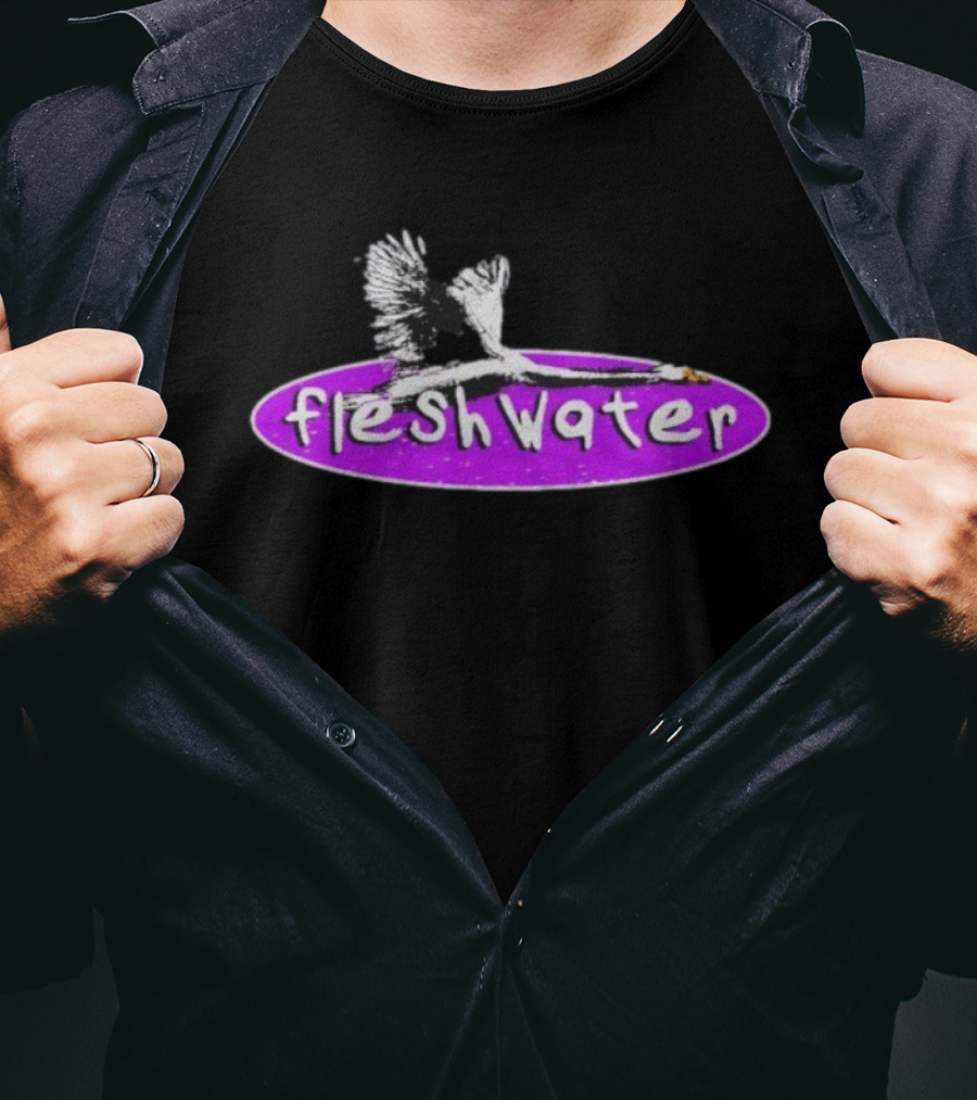 Fleshwater Swan Purple Oval Graphic T-Shirt