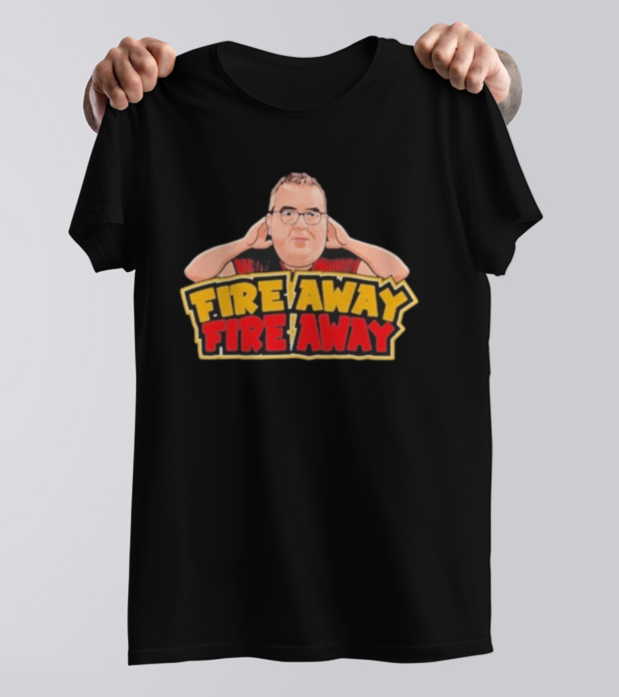 Stephen Bunting Fire Away Dart Player Cartoon Character Blocking Ears T-Shirt