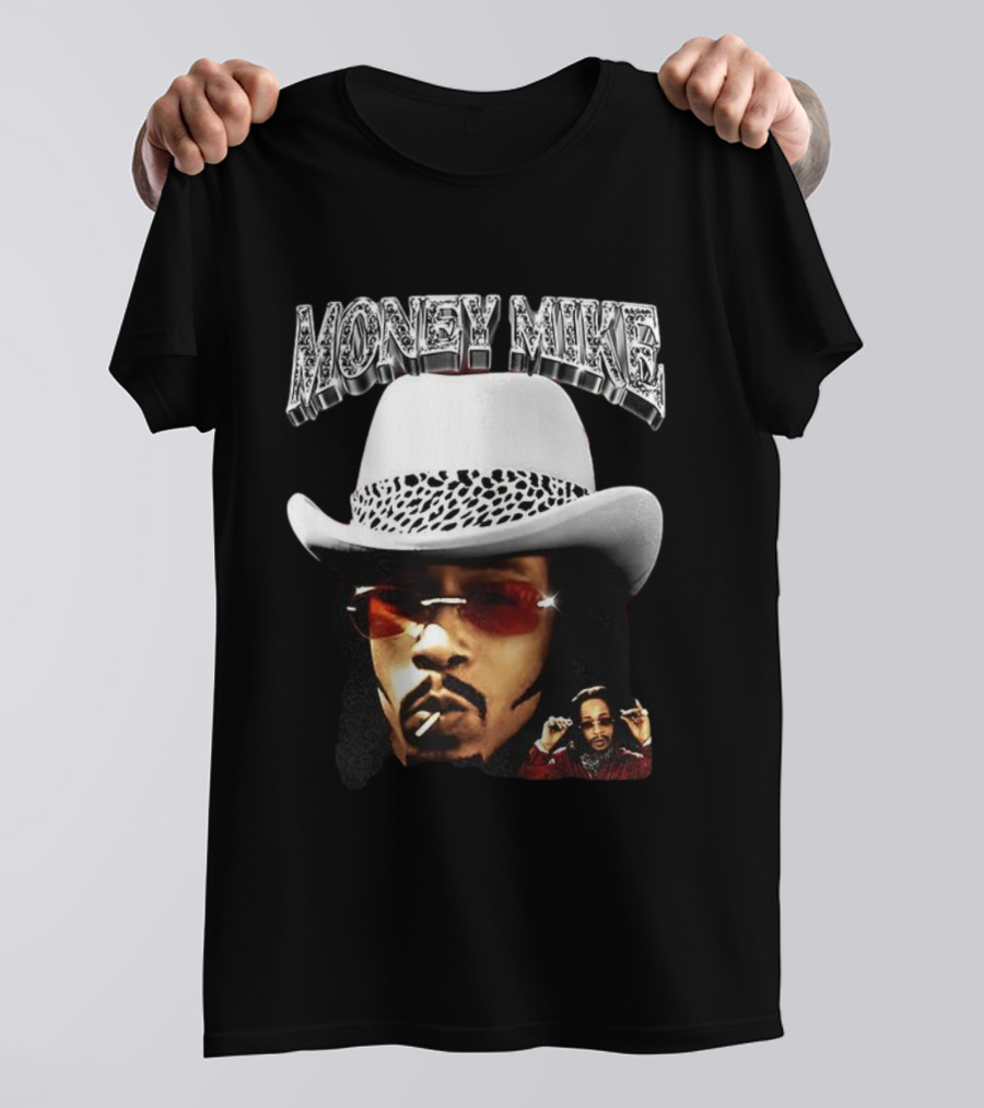 Money Mike Friday After Next Character Big Face White Hat Sunglasses T-Shirt