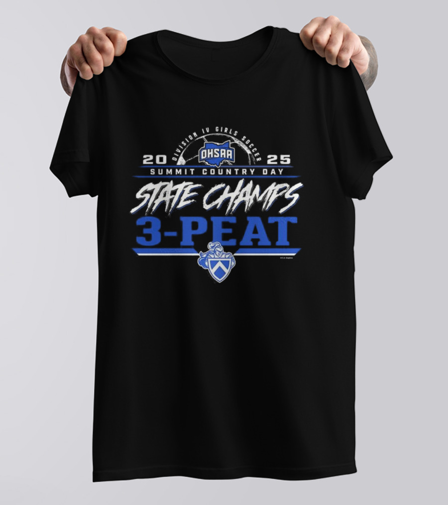 Summit Country Day 2025 OHSAA Division 4 State Champs 3-Peat T-Shirt