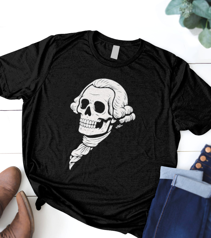 Poor Richard Monogram Skull Wig Icon T-Shirt