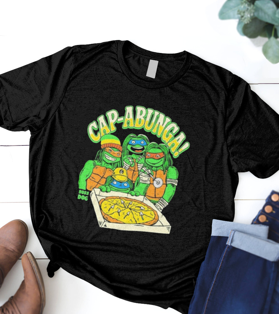 Teenage Mutant Ninja Turtles Cap Abunga Pizza Party Boss Dog T-Shirt