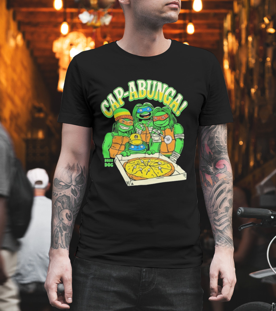 Teenage Mutant Ninja Turtles Cap Abunga Pizza Party Boss Dog T-Shirt